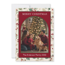 Cartão de Natal personalizado com 5 fotos e arco d