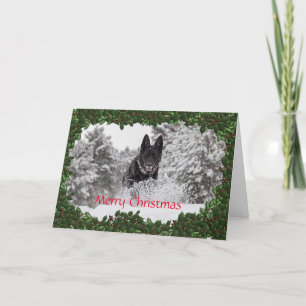 Festividades Cartão de Natal personalizado com cão alsaciano