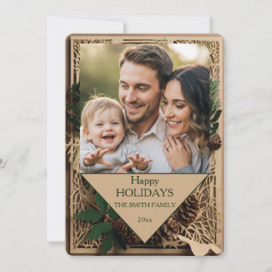 Festividades Cartão de Natal Personalizado com Foto da Família