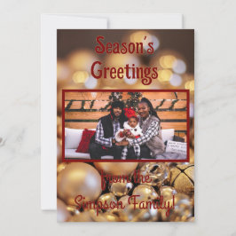 Festividades Cartão de Natal Personalizado com Foto da Família