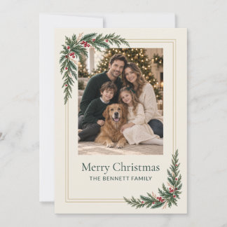 Festividades Cartão de Natal personalizado com foto da família 