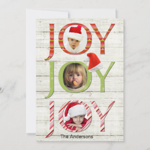 Festividades Cartão de Natal Personalizado com Foto de Alegria
