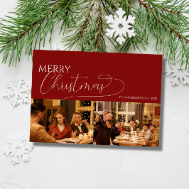 Festividades Cartão de Natal personalizado com foto elegante co