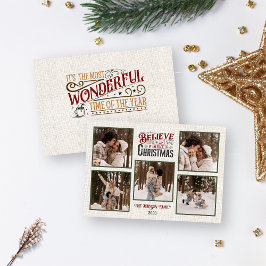 Festividades Cartão de Natal Personalizado com Fotos