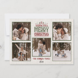 Festividades Cartão de Natal Personalizado com Fotos