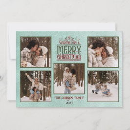 Festividades Cartão de Natal Personalizado com Fotos