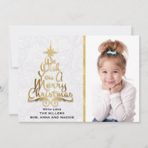 Festividades Cartão de Natal personalizado com renda branca e d