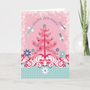 Festividades Cartão de Natal personalizado com utensílios de an