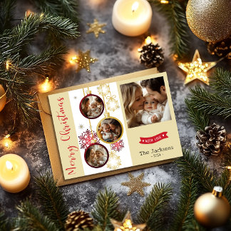 Festividades Cartão de Natal Personalizado da Família