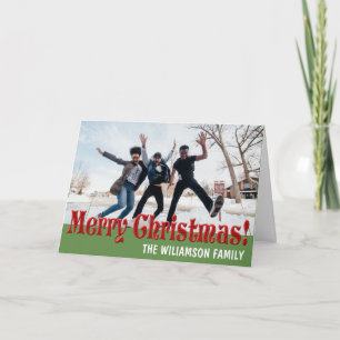 Festividades Cartão de Natal Personalizado da Família Verde Ver