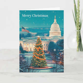 Festividades Cartão de Natal Personalizado de Washington DC Dob
