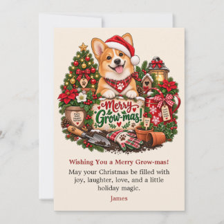 Festividades Cartão de Natal Personalizado do Corgi, Amante de