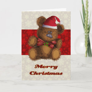 Festividades Cartão de Natal Personalizado do Urso de Teddy