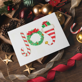 Festividades Cartão de Natal Personalizado Joy