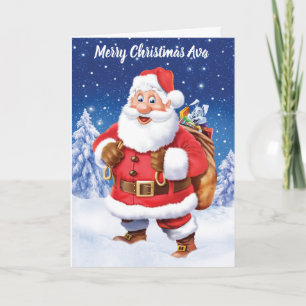Festividades cartão de Natal personalizado Papais noeis de gela