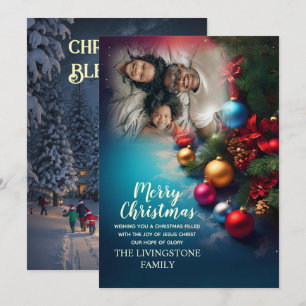 Festividades Cartão de Natal Personalizado para Imagem e Texto
