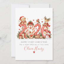 Cartão de Natal Personalizado para Menina no Prime