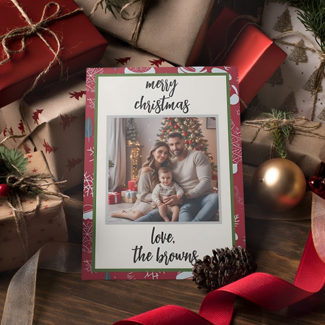 Festividades Cartão de Natal Personalizado para Papais noeis Re (Criador carregado)