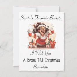 Festividades Cartão de Natal Personalizado para um Barista