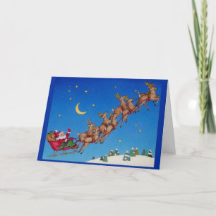 Festividades Cartão de Natal personalizado rena do papai noel