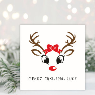 Festividades Cartão de Natal Personalizado Rudolf