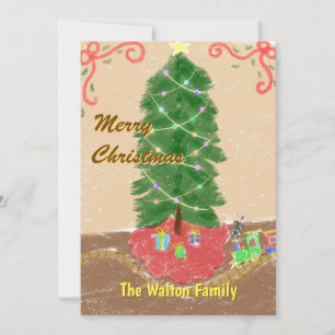 Festividades Cartão de Natal Personalizado Vintage