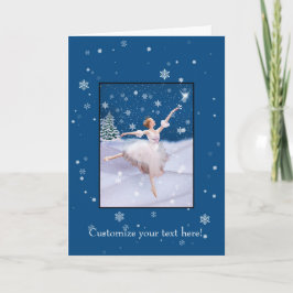 Festividades Cartão de Natal personalizável, Ballerina e Neve
