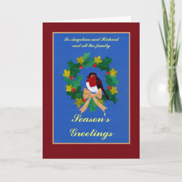 Festividades Cartão de Natal Personalizável - Robin Redbreast