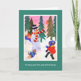 Festividades Cartão de Natal Personalizável - Snowman