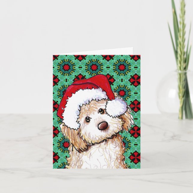 Festividades Cartão de Natal Phantom Goldendoodle (Frente)