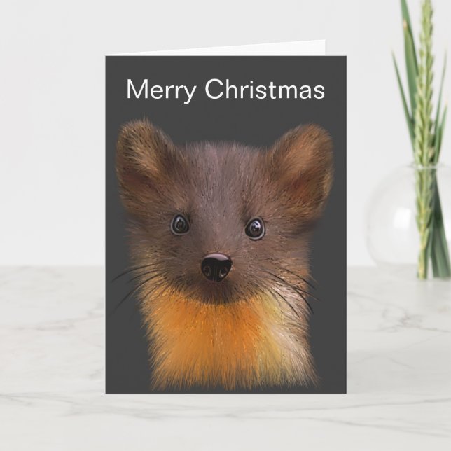 Festividades Cartão de Natal Pine Marten (Frente)