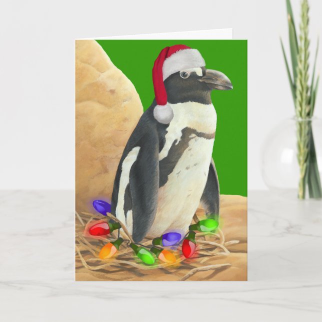 Festividades Cartão de Natal Pinguim (Frente)
