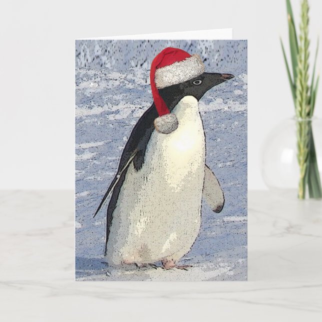 Festividades Cartão de Natal Pinguim (Frente)