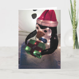 Festividades Cartão de Natal: Pinguim com Presente