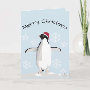 Festividades Cartão de Natal Pinguim Feliz