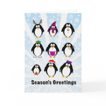 Cartão de Natal Pinguins