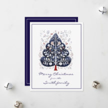 Cartão de Natal Plano - Árvore de Natal Escandinav
