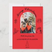 Cartão de Natal Plano Caprichoso Desenhado à Mão