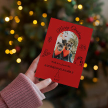 Cartão de Natal Plano Caprichoso Desenhado à Mão