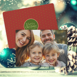 Festividades Cartão de Natal Plano com Foto da Família