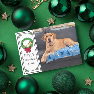 Festividades Cartão de Natal Plano com Foto de Cachorrinho Labr