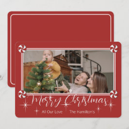 Festividades Cartão de Natal Plano de Foto de Hortelã Feliz
