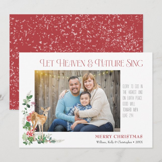 Festividades Cartão de Natal Plano Deixe o Céu e a Natureza Can (Frente/Verso)