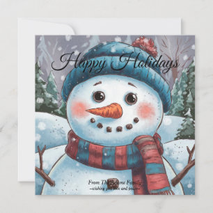 Festividades Cartão de Natal Plano do Boneco de Neve Frosty