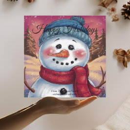Festividades Cartão de Natal Plano do Boneco de Neve Frosty