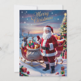 Festividades Cartão de Natal Plano do Inverno Mágico do Papai N