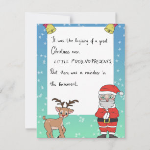 Festividades Cartão de Natal Plano do Papai Noel e Rudolf