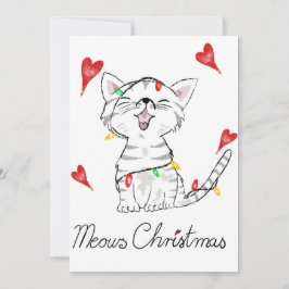 Festividades Cartão de Natal Plano Meow Gato de Natal