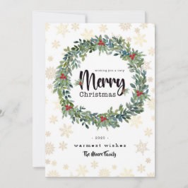 Festividades Cartão de Natal Plano ouro Snowflake