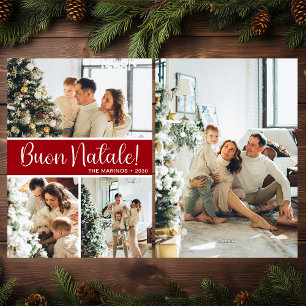 Festividades Cartão de Natal Plano para 4 Fotos